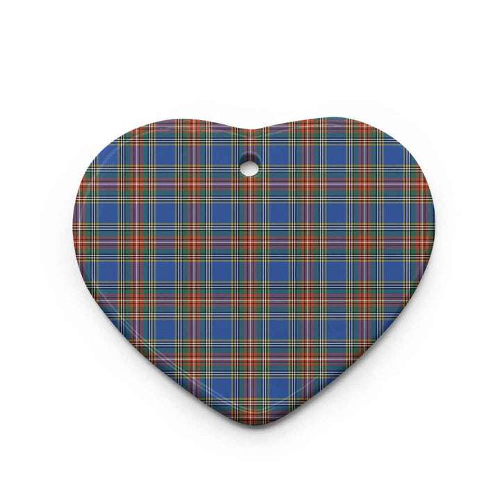 Scottish MacBeth Ancient Clan Tartan Ceramic Ornament Heart Shape Tartan Plaid
