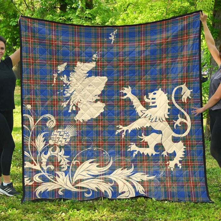 Scottish MacBeth Ancient Clan Tartan Quilt Rampant Lion with Thistle Tartan Plaid 1