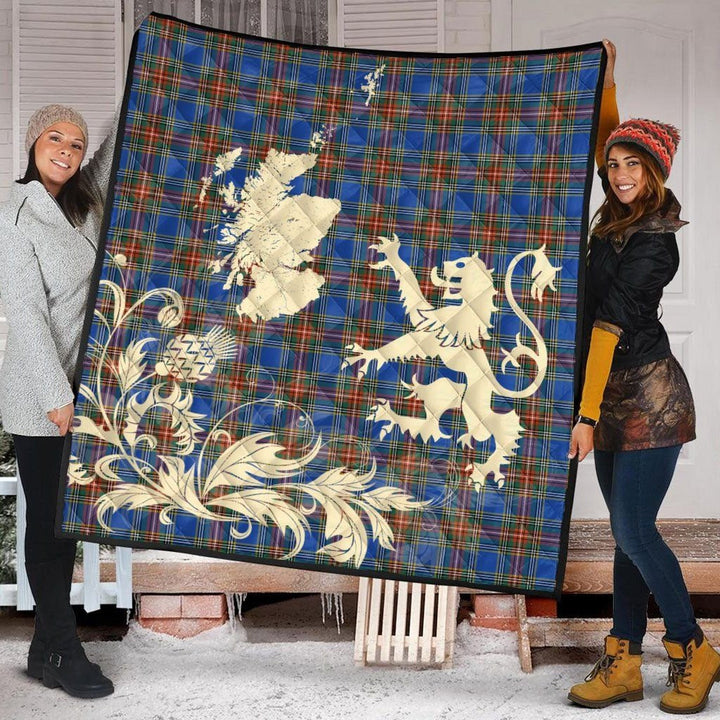 Scottish MacBeth Ancient Clan Tartan Quilt Rampant Lion with Thistle Tartan Plaid 2