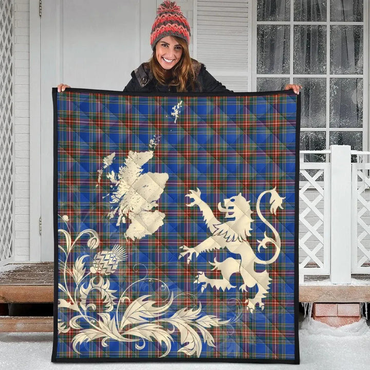 Scottish MacBeth Ancient Clan Tartan Quilt Rampant Lion with Thistle Tartan Plaid 3