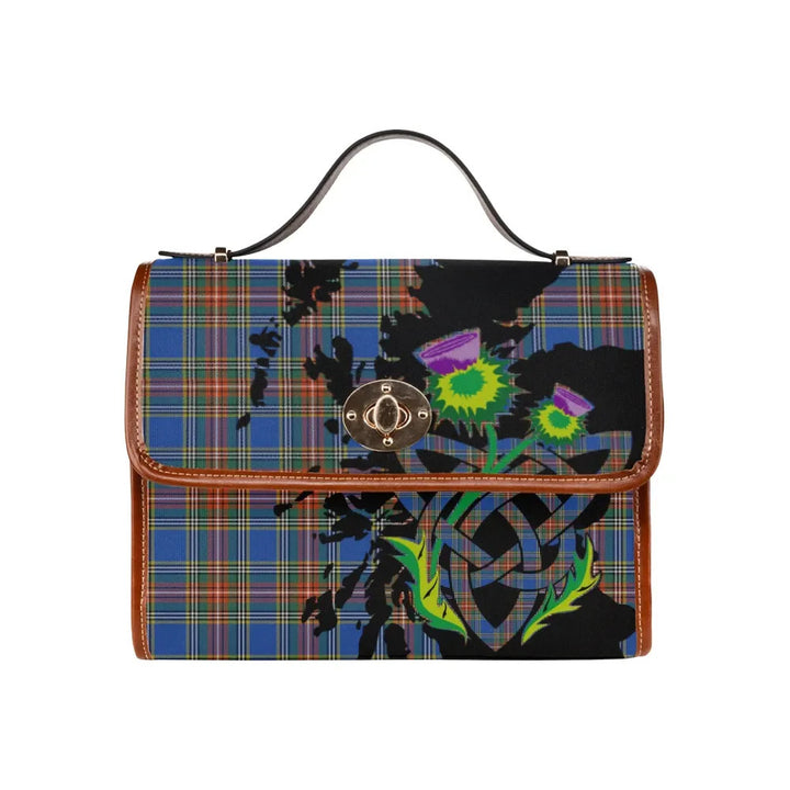 Scottish MacBeth Ancient Clan Tartan Waterproof Canvas Bag With Thistle Tartan Plaid 1