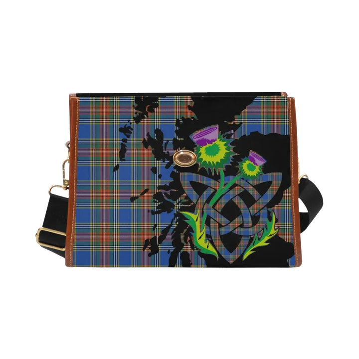 Scottish MacBeth Ancient Clan Tartan Waterproof Canvas Bag With Thistle Tartan Plaid 2