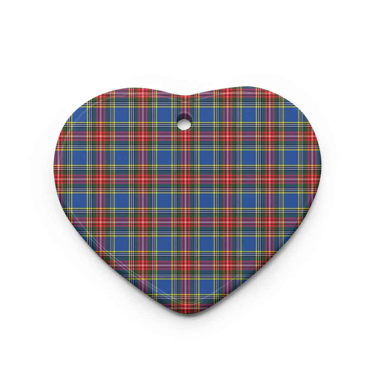 Scottish MacBeth Modern Clan Tartan Ceramic Ornament Heart Shape Tartan Plaid