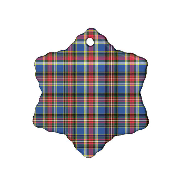 Scottish MacBeth Modern Clan Tartan Ceramic Ornament Snow Flake Shape Tartan Plaid