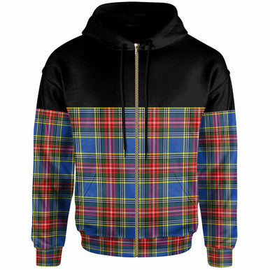 Scottish MacBeth Modern Clan Tartan Hoodie - Horizontal Style Zip Tartan Plaid