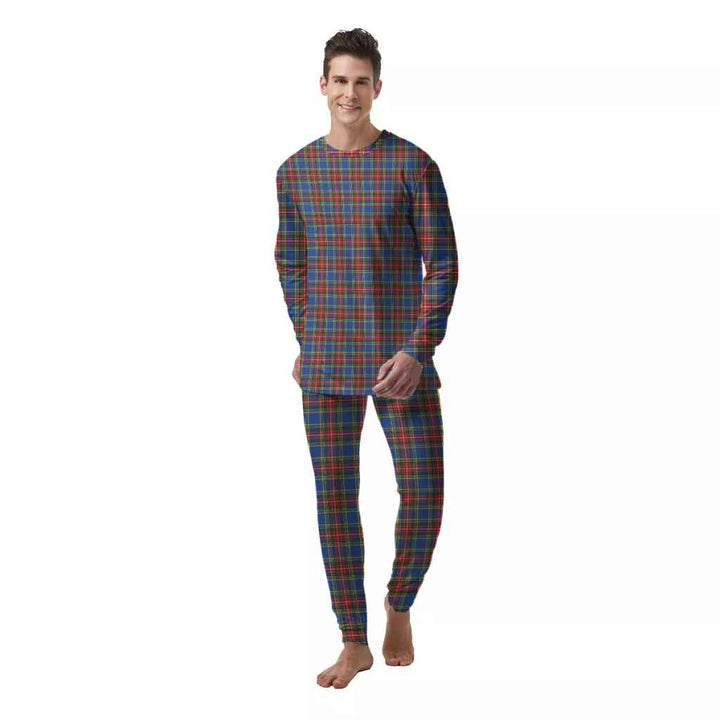 Scottish MacBeth Modern Clan Tartan Pajama Set  Men Front Side Tartan Plaid