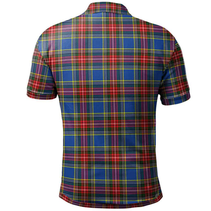 Scottish MacBeth Modern Clan Tartan Polo Shirt Back Side Tartan Plaid