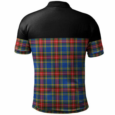 Scottish MacBeth Modern Clan Tartan Polo Shirt - Horizontal Style Back Side Tartan Plaid