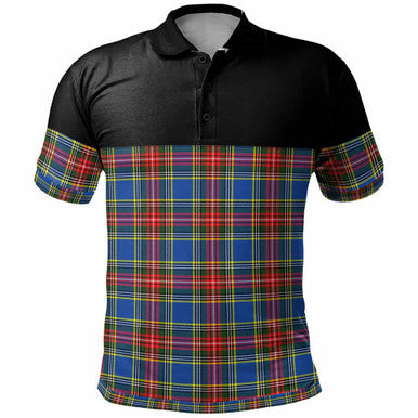 Scottish MacBeth Modern Clan Tartan Polo Shirt - Horizontal Style Front Side Tartan Plaid