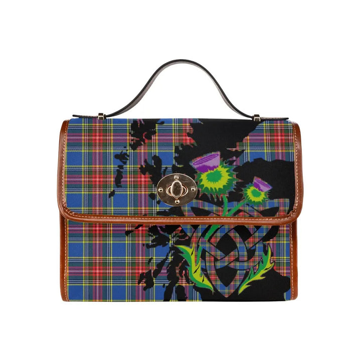 Scottish MacBeth Modern Clan Tartan Waterproof Canvas Bag With Thistle Tartan Plaid 1