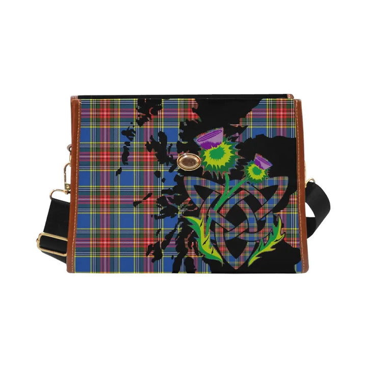 Scottish MacBeth Modern Clan Tartan Waterproof Canvas Bag With Thistle Tartan Plaid 2