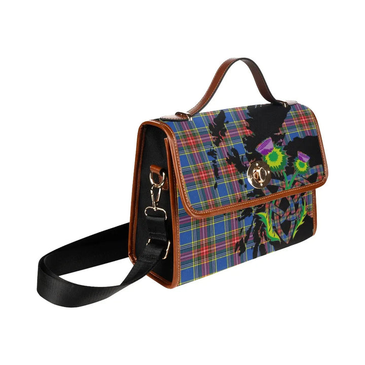 Scottish MacBeth Modern Clan Tartan Waterproof Canvas Bag With Thistle Tartan Plaid 3