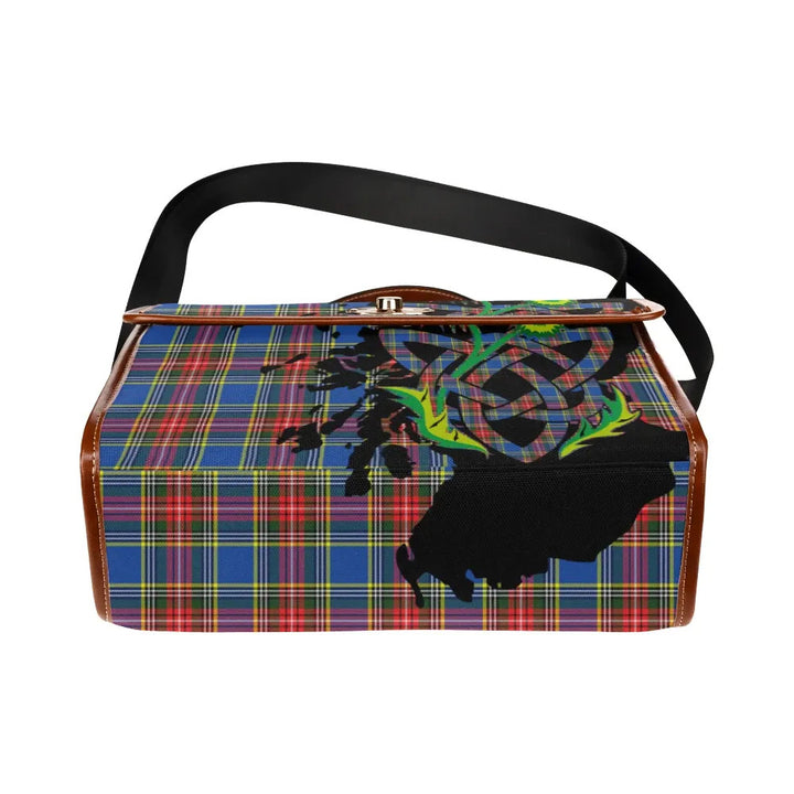 Scottish MacBeth Modern Clan Tartan Waterproof Canvas Bag With Thistle Tartan Plaid 5