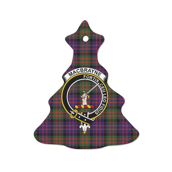 Scottish MacBrayne Clan Crest Tartan Ceramic Ornament Tree Shape Tartan Plaid