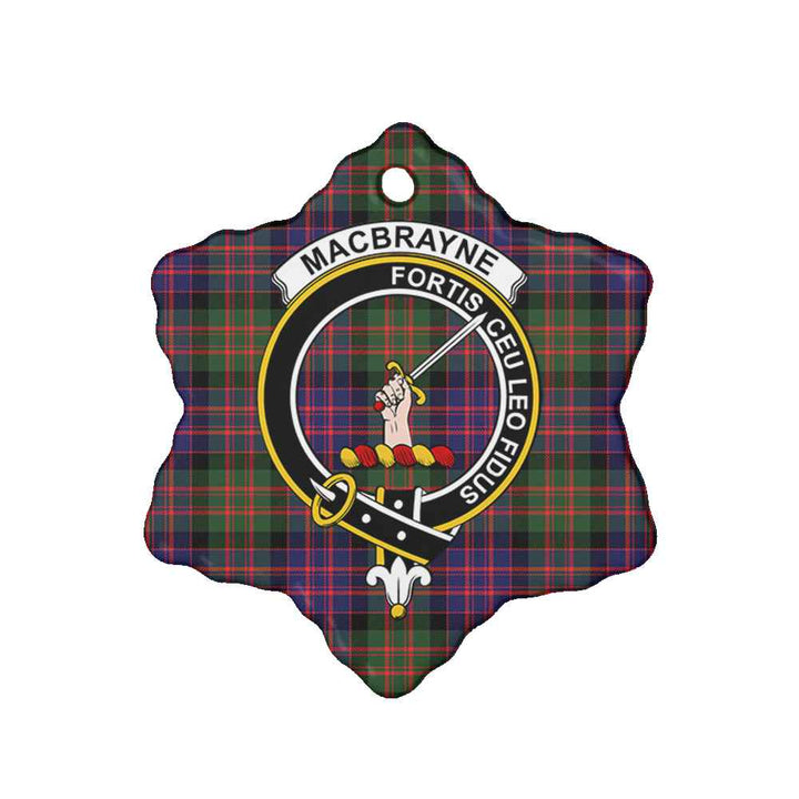 Scottish MacBrayne Clan Crest Tartan Ceramic Ornament Snow Flake Shape Tartan Plaid