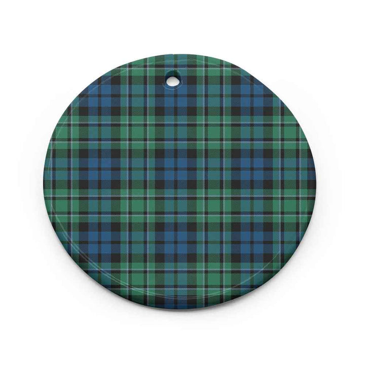 Scottish MacCallum Ancient Clan Tartan Ceramic Ornament Circle Shape Tartan Plaid