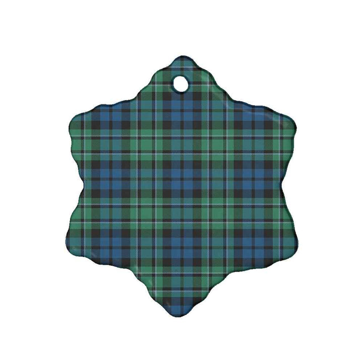 Scottish MacCallum Ancient Clan Tartan Ceramic Ornament Snow Flake Shape Tartan Plaid
