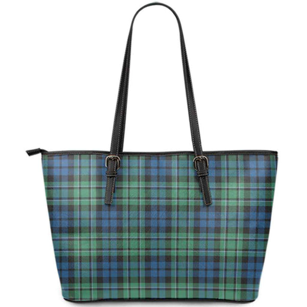 Scottish MacCallum Ancient Clan Tartan Leather Tote Tartan Plaid