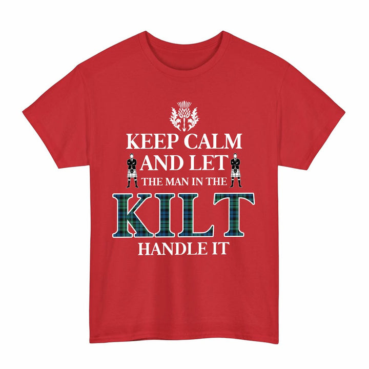 Scottish MacCallum Ancient Clan Tartan T-Shirt - Keep Calm Tartan Plaid Red Color