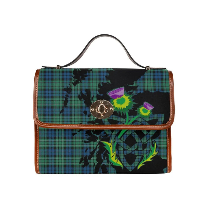 Scottish MacCallum Ancient Clan Tartan Waterproof Canvas Bag With Thistle Tartan Plaid 1