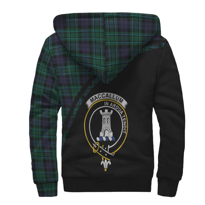 Scottish MacCallum Clan Crest Tartan Curve Sherpa Hoodie