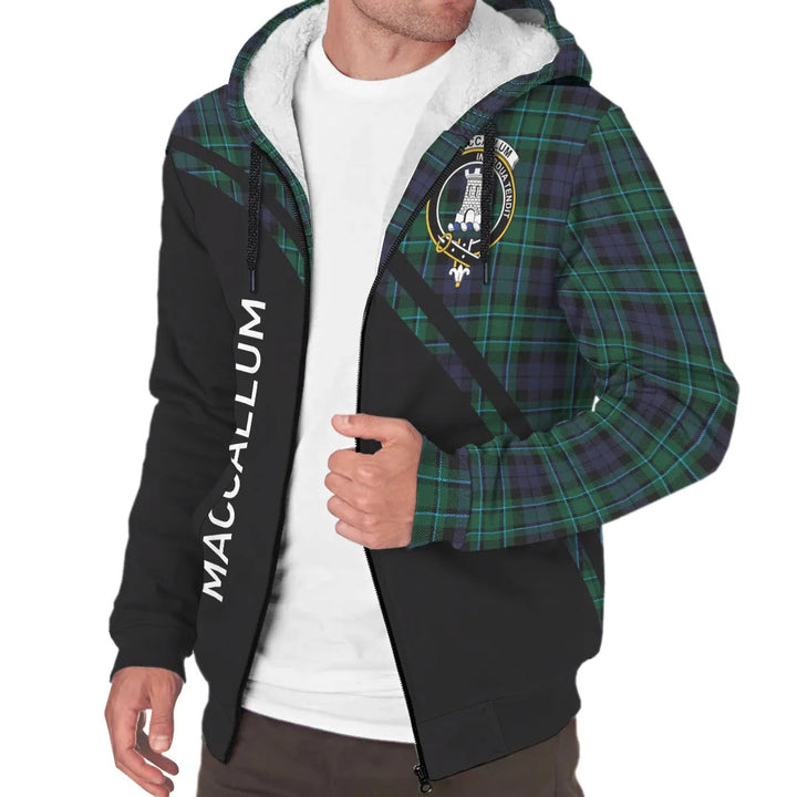 Scottish MacCallum Clan Crest Tartan Curve Sherpa Hoodie