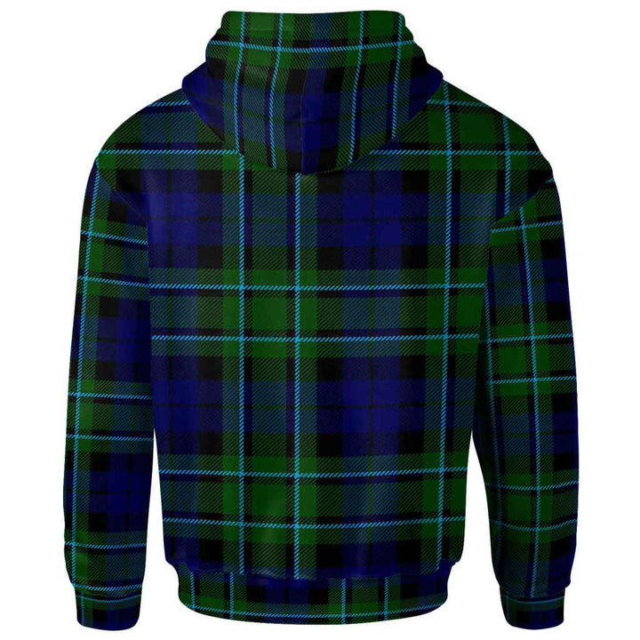 Scottish MacCallum Clan Crest Tartan Hoodie Back Side Tartan Plaid