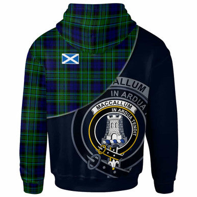 Scottish MacCallum Clan Crest Tartan Hoodie - Bend Style Back Side Tartan Plaid