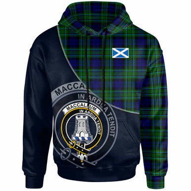 Scottish MacCallum Clan Crest Tartan Hoodie - Bend Style Front Side Tartan Plaid