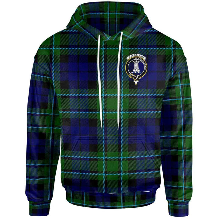 Scottish MacCallum Clan Crest Tartan Hoodie Front Side Tartan Plaid