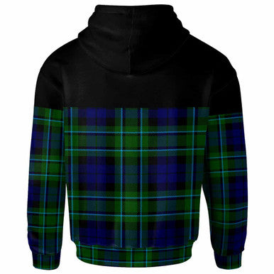 Scottish MacCallum Clan Crest Tartan Hoodie - Horizontal Style Back Side Tartan Plaid