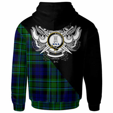 Scottish MacCallum Clan Crest Tartan Hoodie - Military Logo Back Side Tartan Plaid