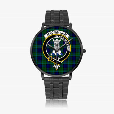 Scottish MacCallum Clan Crest Tartan Instafamous Steel Quartz Watches Tartan Plaid Black 1