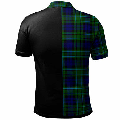 Scottish MacCallum Clan Crest Tartan Polo Shirt - Half in Me Back Side Tartan Plaid