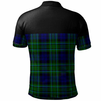 Scottish MacCallum Clan Crest Tartan Polo Shirt - Horizontal Style Back Side Tartan Plaid