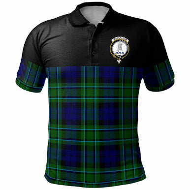 Scottish MacCallum Clan Crest Tartan Polo Shirt - Horizontal Style Front Side Tartan Plaid