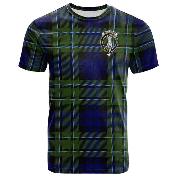 Scottish MacCallum Clan Crest Tartan T-Shirt Front Side Tartan Plaid