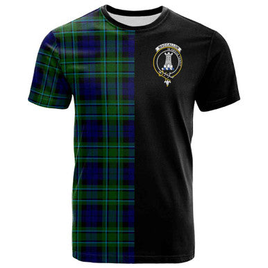 Scottish MacCallum Clan Crest Tartan T-Shirt Half in Me Front Side Tartan Plaid