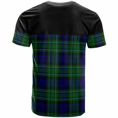 Scottish MacCallum Clan Crest Tartan T-Shirt - Horizontal Style Back Side Tartan Plaid
