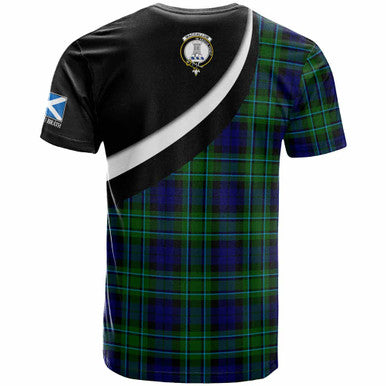 Scottish MacCallum Clan Crest Tartan T-Shirt - Scotland Forever Style Back Side Tartan Plaid