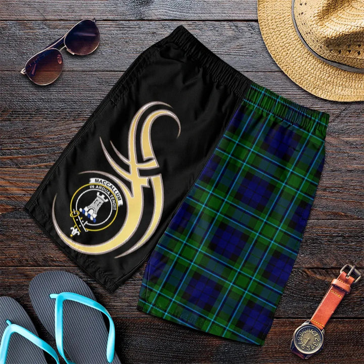 Scottish MacCallum Modern Clan Crest Tartan Believe in Me Men's Shorts