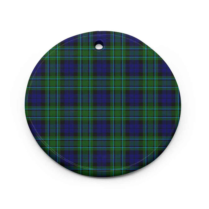 Scottish MacCallum Modern Clan Tartan Ceramic Ornament Circle Shape Tartan Plaid