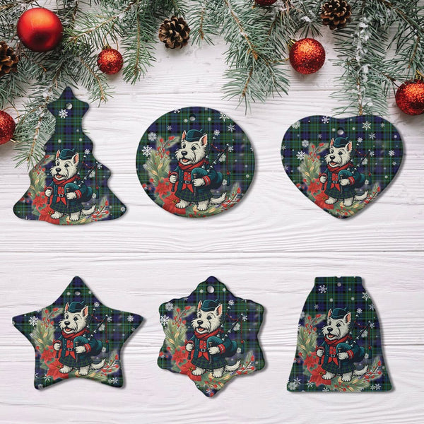 Scottish MacCallum Modern Clan Tartan Ceramic Ornament Cute Scottish Terrier Dog All Style Tartan Plaid