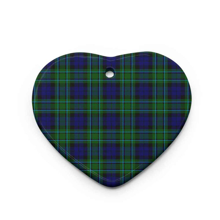 Scottish MacCallum Modern Clan Tartan Ceramic Ornament Heart Shape Tartan Plaid