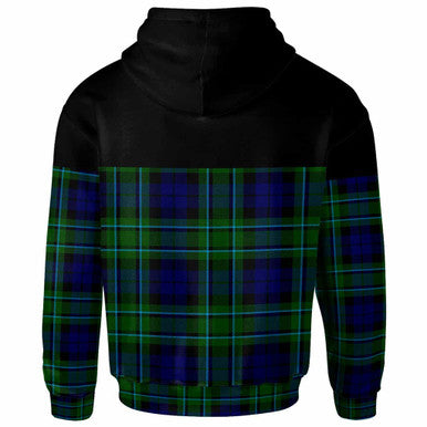 Scottish MacCallum Modern Clan Tartan Hoodie - Horizontal Style Back Side Tartan Plaid