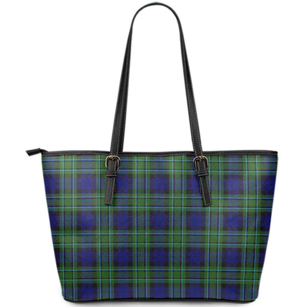 Scottish MacCallum Modern Clan Tartan Leather Tote Tartan Plaid