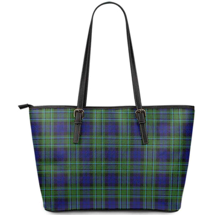Scottish MacCallum Modern Clan Tartan Leather Tote Tartan Plaid