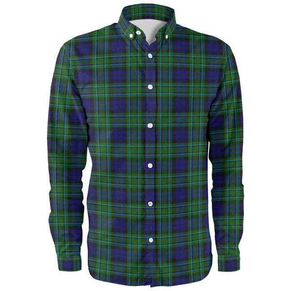 Scottish MacCallum Modern Clan Tartan Long Sleeve Shirt Front Side Tartan Plaid
