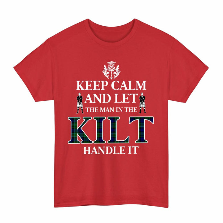 Scottish MacCallum Modern Clan Tartan T-Shirt - Keep Calm Tartan Plaid Red Color