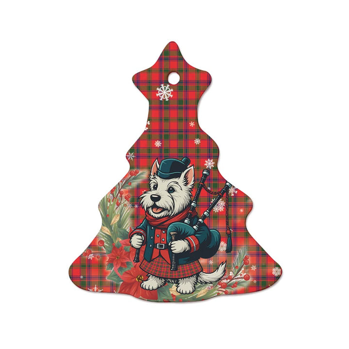 Scottish MacColl Modern Clan Tartan Ceramic Ornament Cute Scottish Terrier Dog Tree Style Tartan Plaid